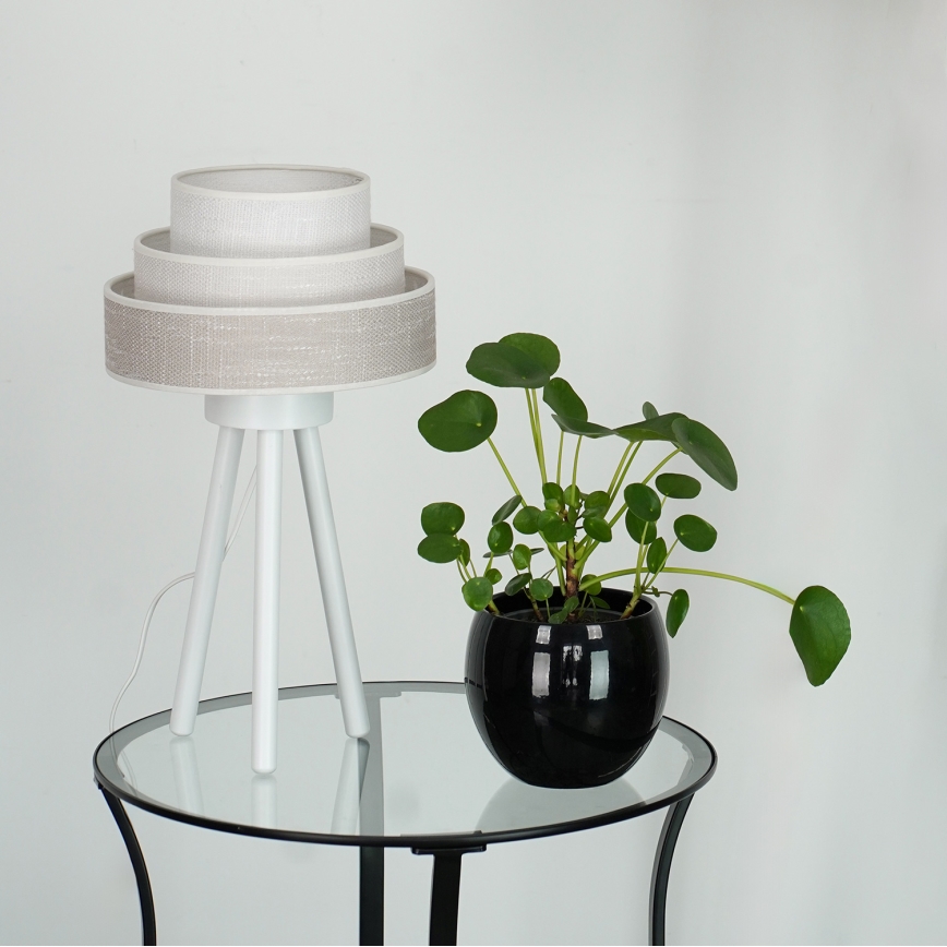 Brilagi - Lampada da tavolo ALASKA LUNETA 1xE27/15W/230V grigio/color crema