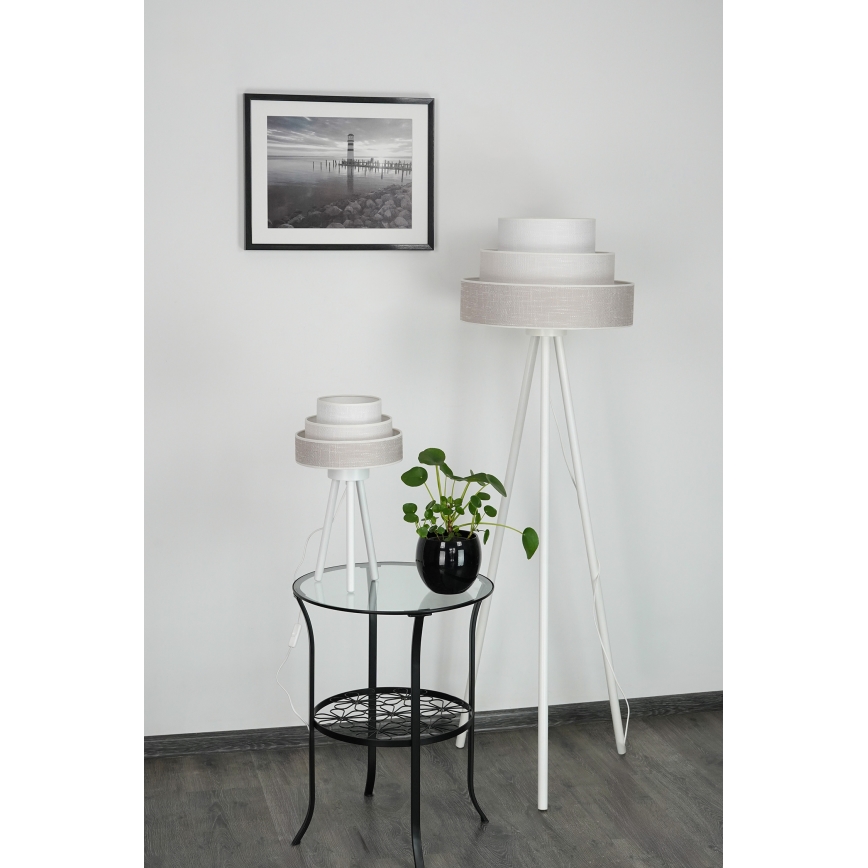 Brilagi - Lampada da tavolo ALASKA LUNETA 1xE27/15W/230V grigio/color crema