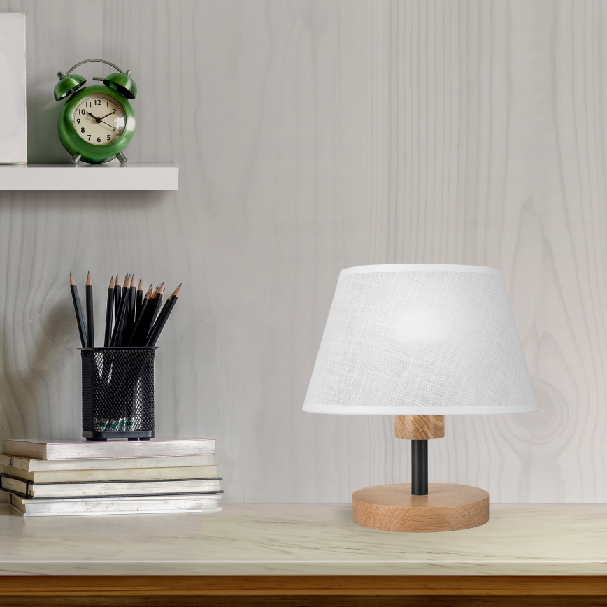 Brilagi - Lampada da tavolo ANTHONY 1xE27/60W/230V quercia/bianco