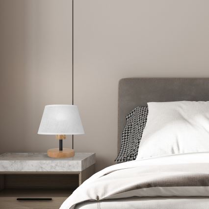 Brilagi - Lampada da tavolo ANTHONY 1xE27/60W/230V quercia/bianco