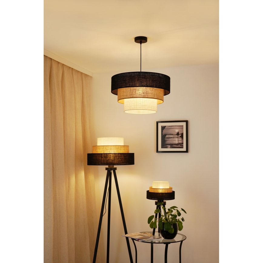 Brilagi - Lampada da tavolo ASPEN LUNETA 1xE27/15W/230V nero/beige/color crema