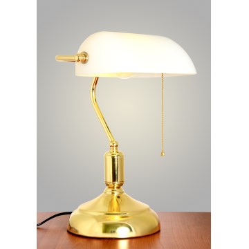 Brilagi - Lampada da tavolo BANK OFFICE 1xE27/60W/230V dorata/bianca