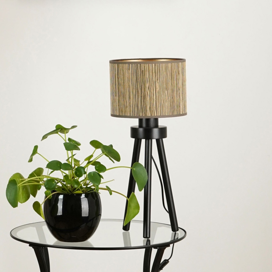 Brilagi - Lampada da tavolo BOSTON ROLLER 1xE27/15W/230V paglia marrone/oro