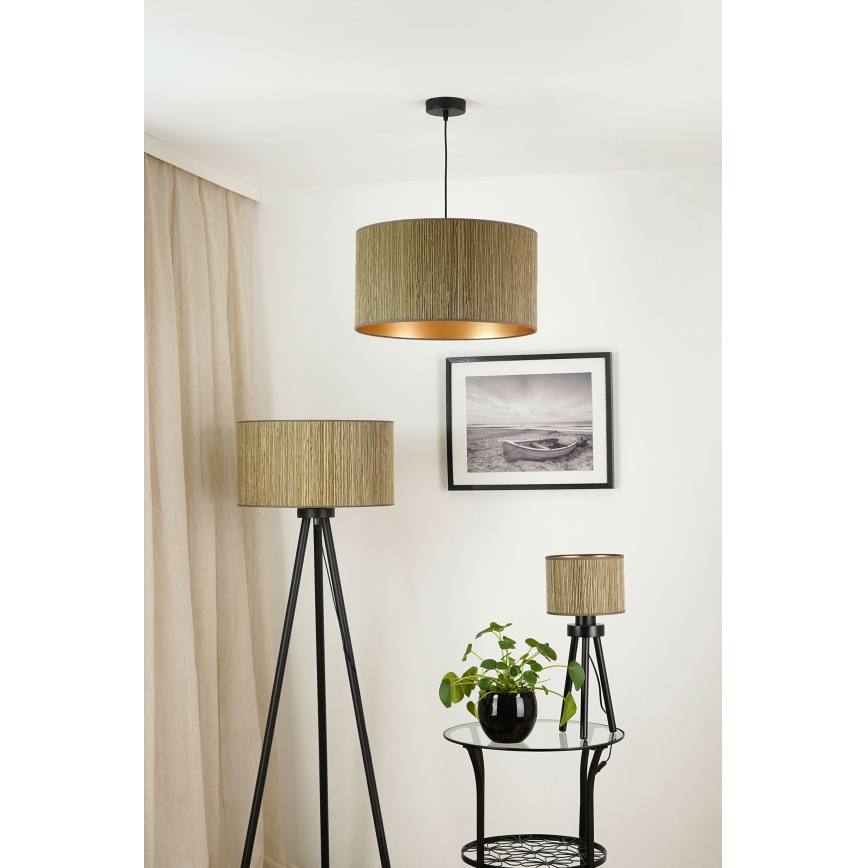 Brilagi - Lampada da tavolo BOSTON ROLLER 1xE27/15W/230V paglia marrone/oro