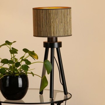Brilagi - Lampada da tavolo BOSTON ROLLER 1xE27/15W/230V paglia marrone/oro