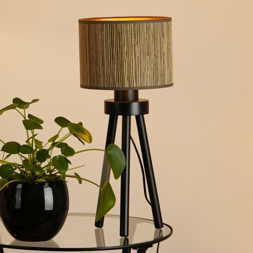 Brilagi - Lampada da tavolo BOSTON ROLLER 1xE27/15W/230V paglia marrone/oro