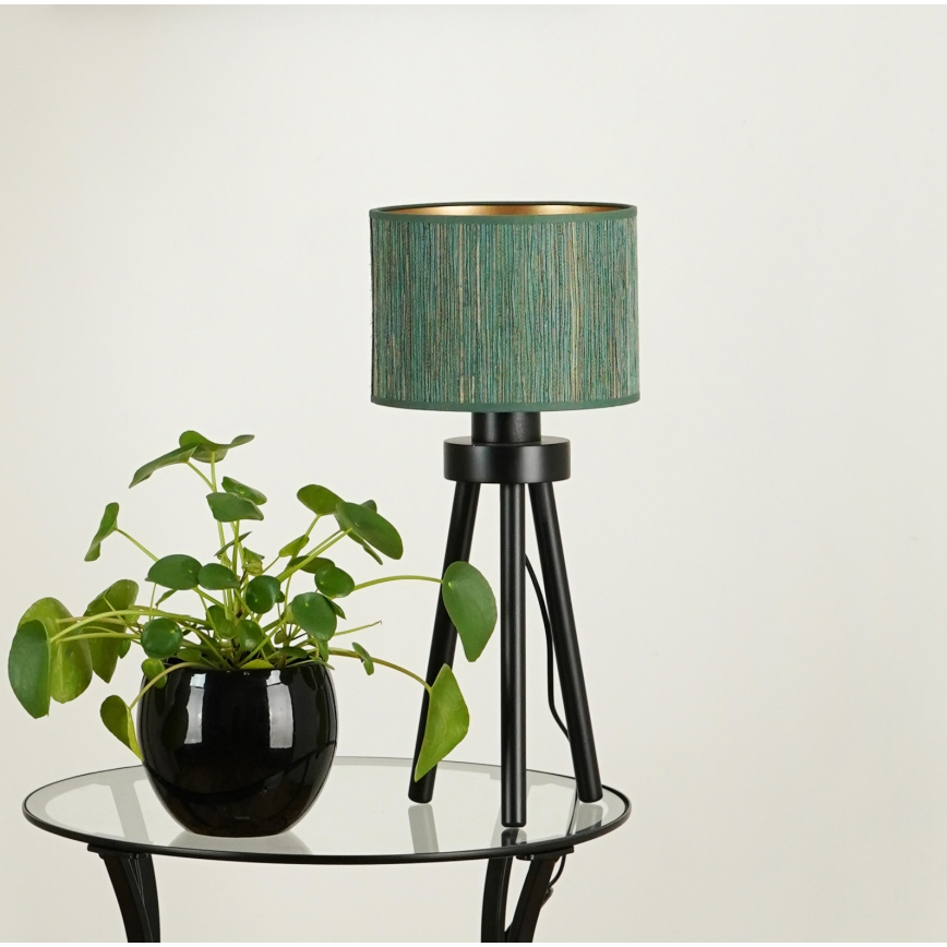 Brilagi - Lampada da tavolo BOSTON ROLLER 1xE27/15W/230V paglia verde/oro
