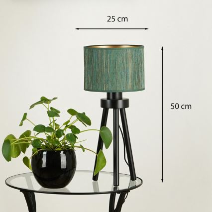 Brilagi - Lampada da tavolo BOSTON ROLLER 1xE27/15W/230V paglia verde/oro