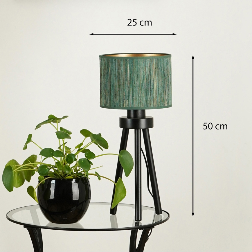 Brilagi - Lampada da tavolo BOSTON ROLLER 1xE27/15W/230V paglia verde/oro
