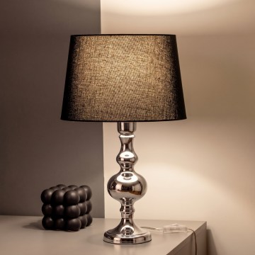 BRILAGI - Lampada da tavolo CERIA 1xE27/60W/230V Ø 30 cm cromo lucido/nero