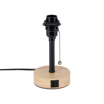 Brilagi - Lampada da tavolo con porta USB TABLON 1xE27/25W/230V rovere/nero