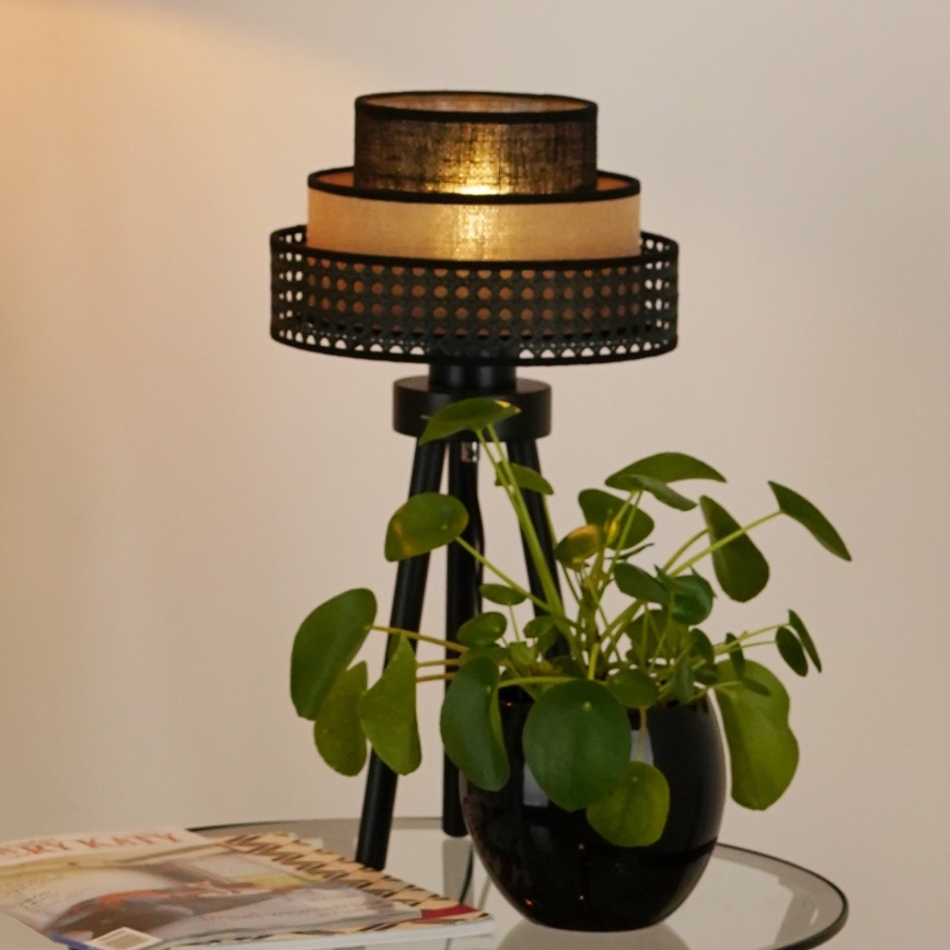 Brilagi - Lampada da tavolo DAKOTA LUNETA 1xE27/15W/230V nero/beige