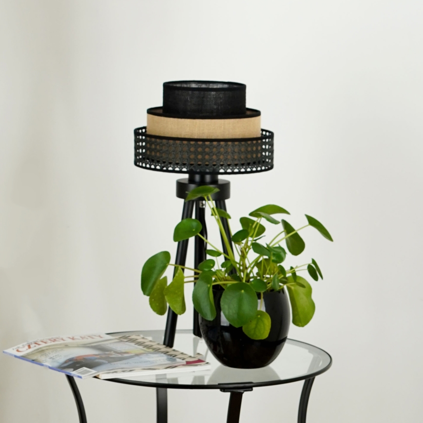Brilagi - Lampada da tavolo DAKOTA LUNETA 1xE27/15W/230V nero/beige