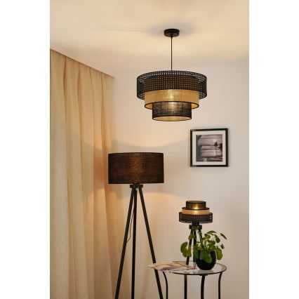 Brilagi - Lampada da tavolo DAKOTA LUNETA 1xE27/15W/230V nero/beige
