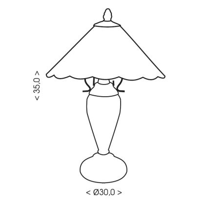 Brilagi - Lampada da tavolo in stile Tiffany FOLIA 1xE27/60W/230V + 1xE14/40W