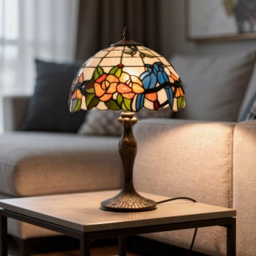 Brilagi - Lampada da tavolo in vetro Tiffany JUNGLE 1xE27/60W/230V