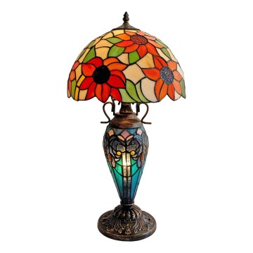 Brilagi - Lampada da tavolo in vetro Tiffany SUNFLOWER 1xE27/60W/230V + 1xE14/40W