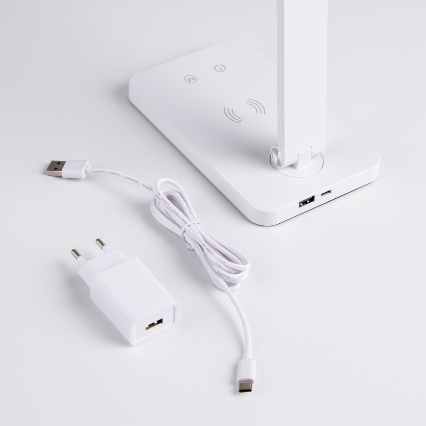 BRILAGI - Lampada da tavolo dimmerabile a sfioramento a LED con ricarica wireless QI MODO CHARGE LED/7W/5V 3000/4000/6000K bianca