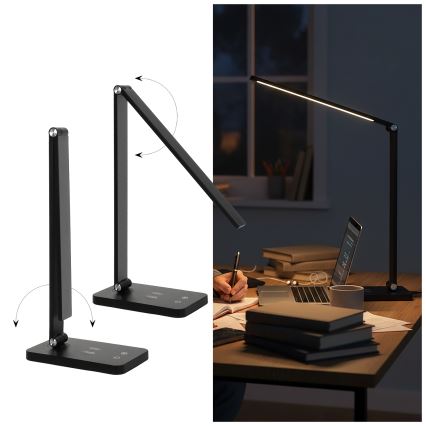 Brilagi - Lampada da tavolo LED dimmerabile con controllo touch e ricarica wireless QI MODO CHARGE LED/7W/5V 3000/4000/6000K nero