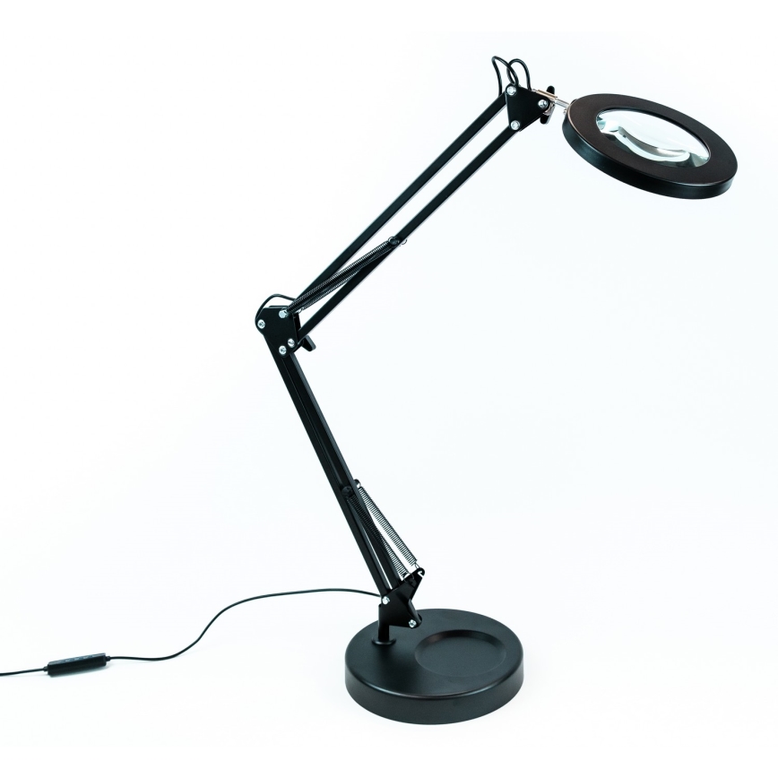 Brilagi - Lampada da tavolo LED dimmerabile con una lente d'ingrandimento LENS LED/12W/5V 3000/4200/6000K nero