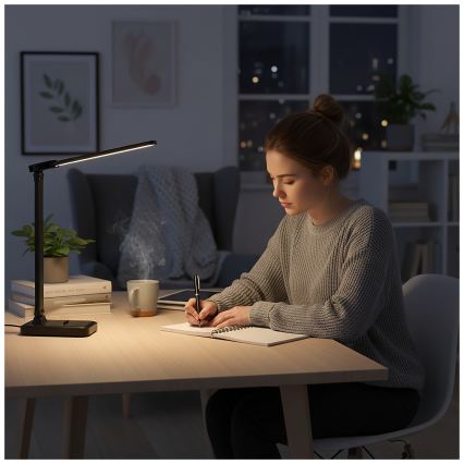 Brilagi - Lampada da tavolo LED dimmerabile MODO DUO LED/8W/5V 3000/4000/6500K nera