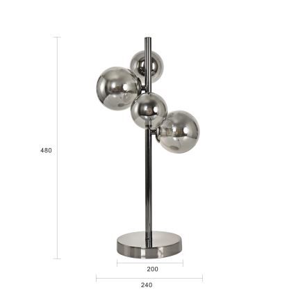 Brilagi - Lampada da tavolo LED MILLA 4xG9/3W/230V cromo lucido/fumé