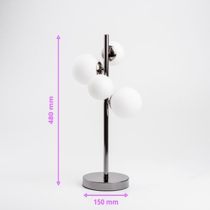 Brilagi - Lampada da tavolo LED MILLA 4xG9/3W/230V nero cromato/bianco