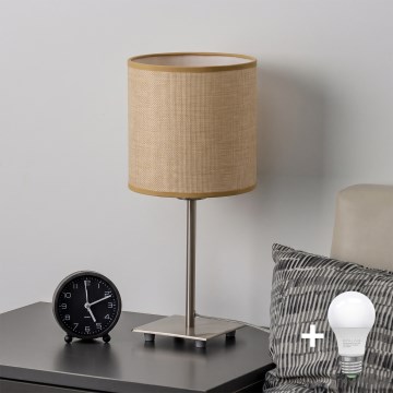 Brilagi - Lampada da tavolo LED NUBILA 1xE27/60W/230V marrone chiaro