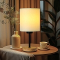 Brilagi - Lampada da tavolo NUBILA WOOD 1xE27/25W/230V quercia/nero/color crema