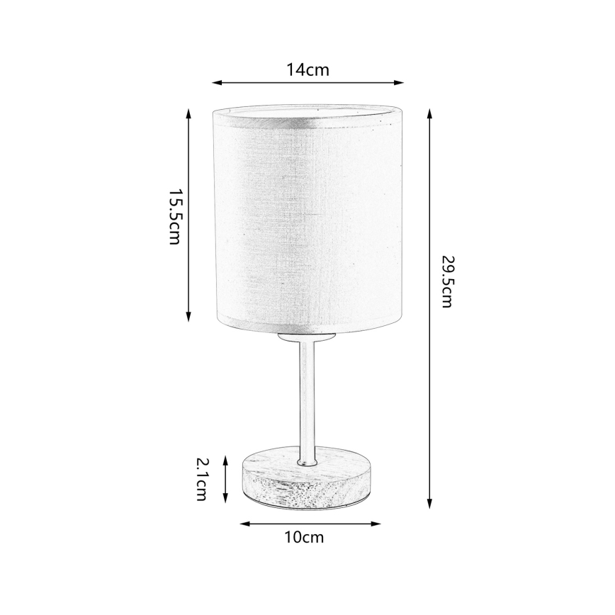 Brilagi - Lampada da tavolo NUBILA WOOD 1xE27/25W/230V quercia/nero/color crema