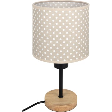 Brilagi - Lampada da tavolo per bambini BOBO WOOD 1xE27/25W/230V rovere/nero/beige/a pois