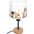 Brilagi - Lampada da tavolo per bambini BOBO WOOD 1xE27/25W/230V rovere/nero/bianco/animaletti