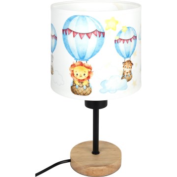 Brilagi - Lampada da tavolo per bambini BOBO WOOD 1xE27/25W/230V rovere/nero/bianco/motivo animale