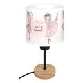 Brilagi - Lampada da tavolo per bambini BOBO WOOD 1xE27/25W/230V rovere/nero/bianco/rosa/ballerine