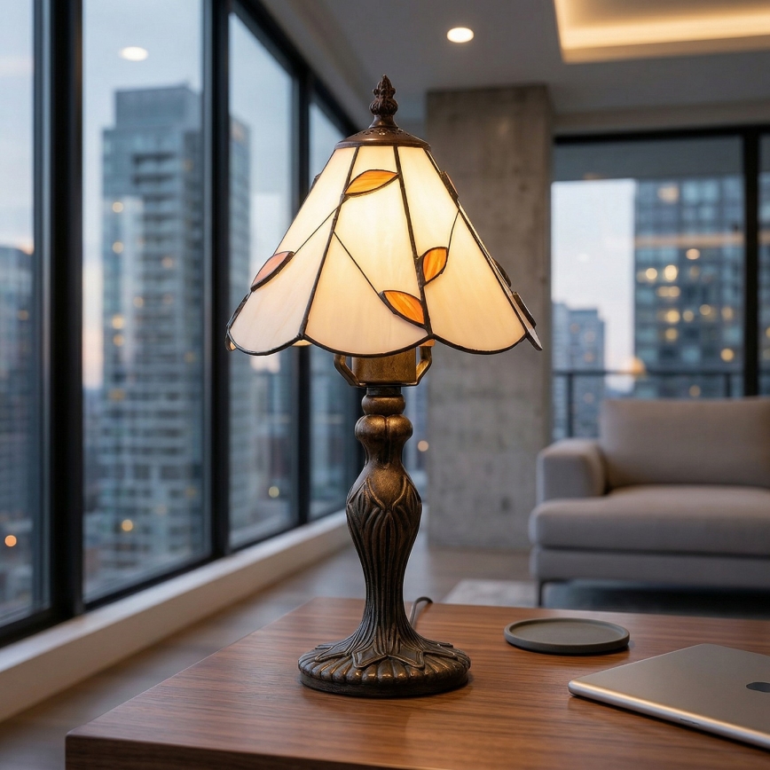 Brilagi - Lampada da tavolo Tiffany in vetro colorato FOLIA 1xE27/60W/230V