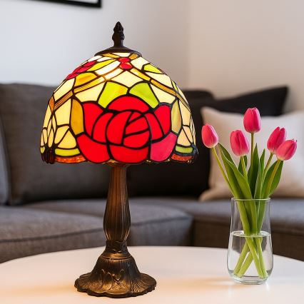 Brilagi - Lampada da tavolo Tiffany in vetro colorato GARLAN 1xE14/40W/230V