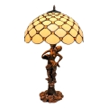 BRILAGI - lampada da tavolo Tiffany in vetro colorato IVORY SMOOTH 1xE27/60W/230V