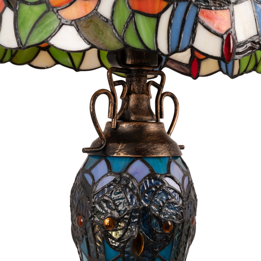 Brilagi - Lampada da tavolo Tiffany in vetro colorato JUNGLE 1xE27/60W/230V + 1xE14/40W