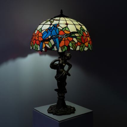 Brilagi - Lampada da tavolo Tiffany in vetro colorato JUNGLE 1xE27/60W/230V
