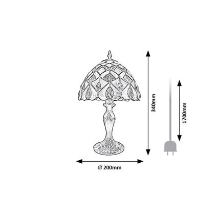 Brilagi - Lampada da tavolo Tiffany in vetro colorato MARGARET 1xE14/40W/230V