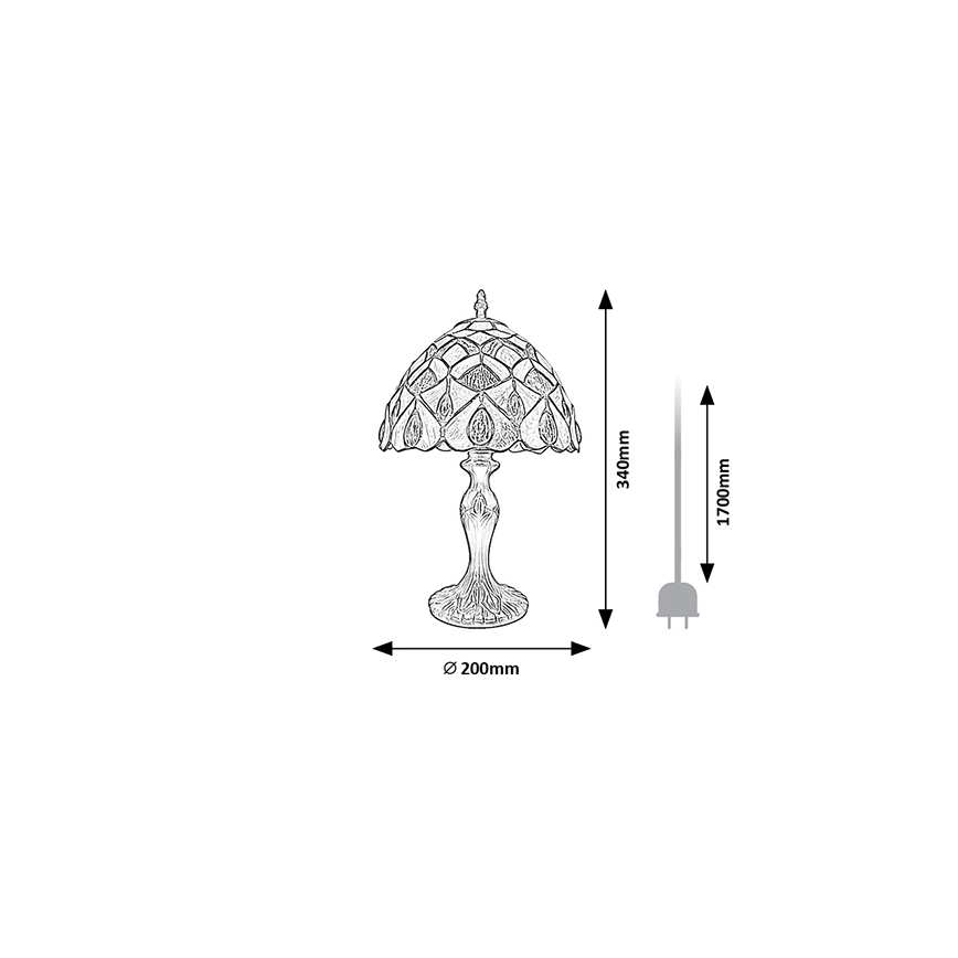 Brilagi - Lampada da tavolo Tiffany in vetro colorato MARGARET 1xE14/40W/230V
