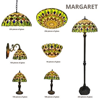 Brilagi - Lampada da tavolo Tiffany in vetro colorato MARGARET 1xE14/40W/230V