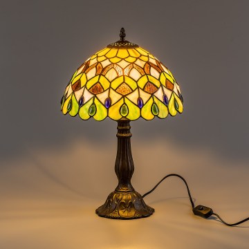 Brilagi - lampada da tavolo Tiffany in vetro colorato MARGARET 1xE27/40W/230V