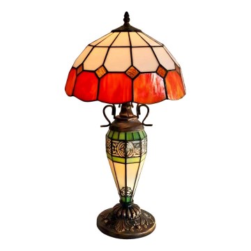 Brilagi - Lampada da tavolo Tiffany in vetro colorato SIENNA 1xE27/60W/230V + 1xE14/40W