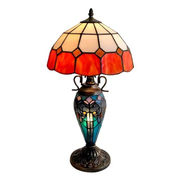 Brilagi - Lampada da tavolo Tiffany in vetro colorato SIENNA 1xE27/60W/230V + 1xE14/40W