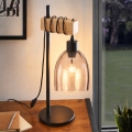BRILAGI - Lampada da tavolo WOOD GLASS 1xE27/40W/230V marrone/nero/beige fumé