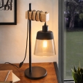 BRILAGI - Lampada da tavolo WOOD GLASS 1xE27/40W/230V marrone/nero/beige fumé