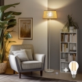 Brilagi - Lampada da terra a LED CERIA 1xE27/40W/230V Ø 35 cm beige/bianco