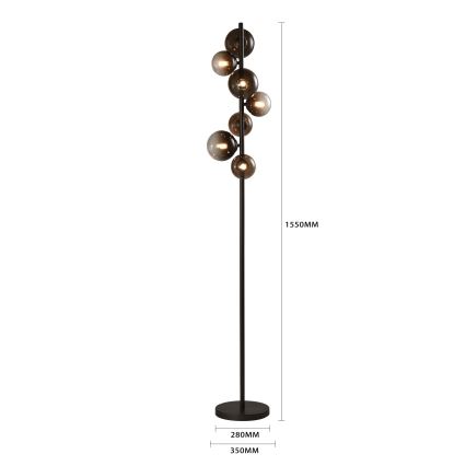 Brilagi - Lampada da terra a LED MILLA 7xG9/3W/230V marrone/marrone fumé