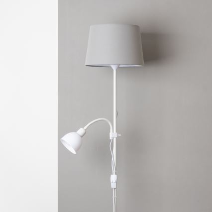 Brilagi - Lampada da terra CERIA 1xE27/100W/230V + 1xE14/25W bianco/grigio